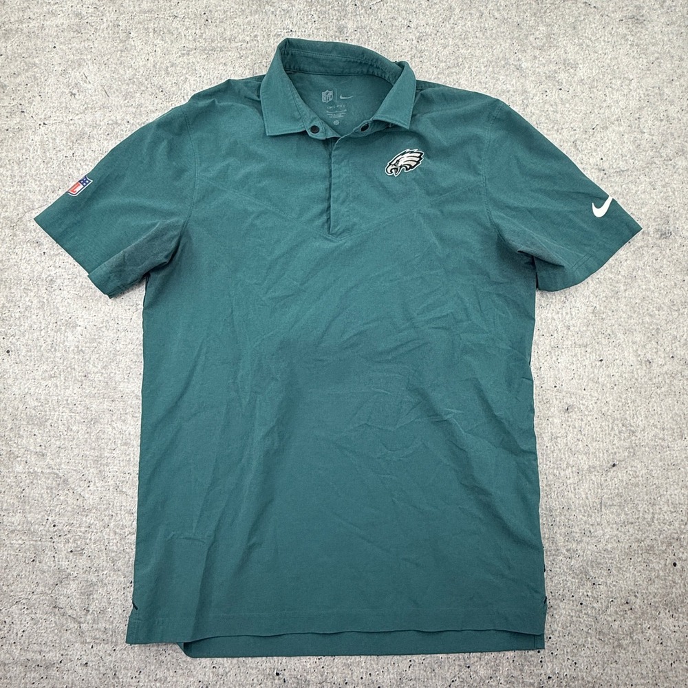 Philadelphia Eagles NFL On Field Nike Dri Fit Green Coaches Sideline Polo Mens M